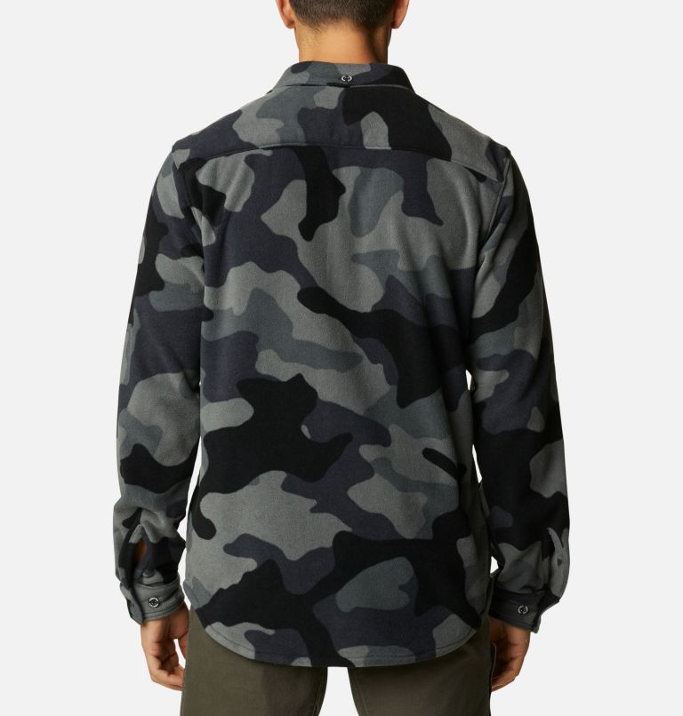 Thumbnail: Men's Flare Gun Fleece Over Shirt, Color: Black Mod Camo Print, image 2