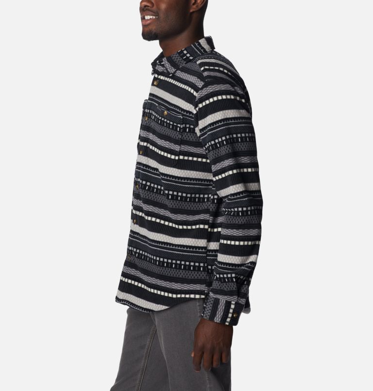 Flare Gun Fleece Over Shirt | 017 | XXL, Color: Shark Apres Stripe Print, image 3