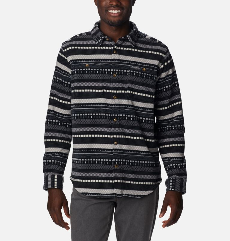 Flare Gun Fleece Over Shirt | 017 | XXL, Color: Shark Apres Stripe Print, image 1