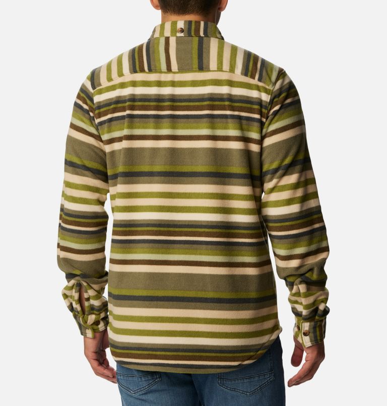 Flare Gun Fleece Over Shirt | 398 | L, Color: Stone Green Surfcrest Stripe Print, image 2