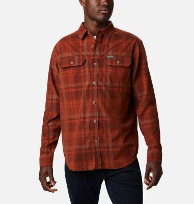 Camisa de pana Flare Gun para hombre Flare Gun&trade; Corduroy Shirt | 010 | S, Dark Amber Plaid, front