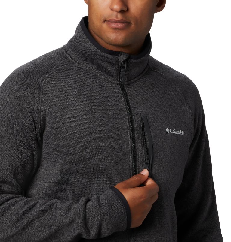 Chandail en laine polaire à demi-fermeture éclair Canyon Point pour homme, Color: Black, image 3