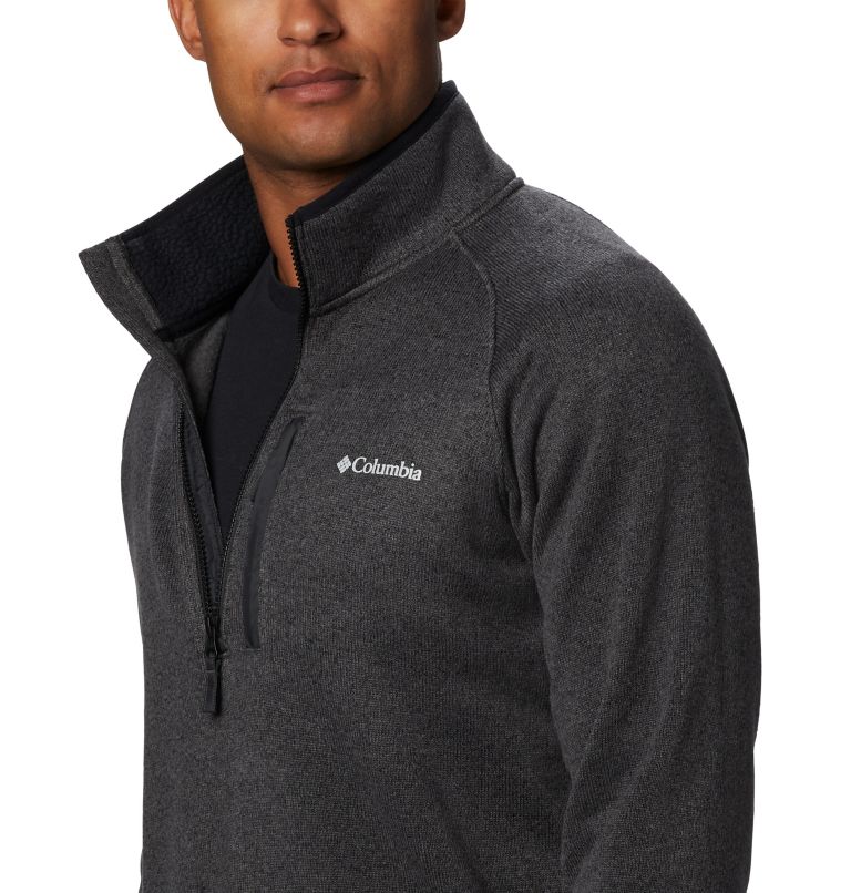 Chandail en laine polaire à demi-fermeture éclair Canyon Point pour homme, Color: Black, image 4