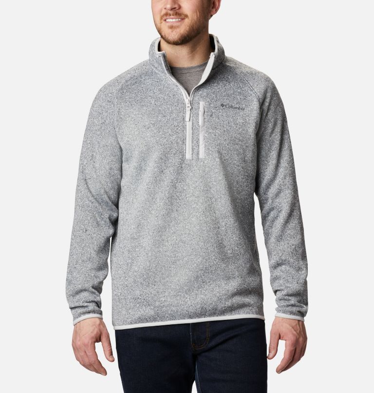 Chandail en laine polaire à demi-fermeture éclair Canyon Point pour homme, Color: Nimbus Grey, image 1
