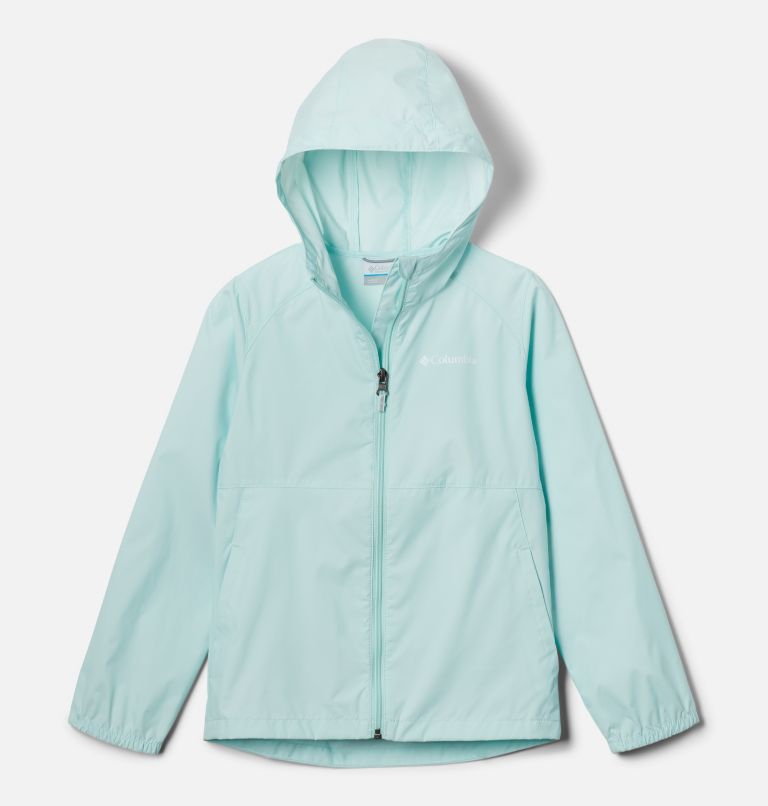 Girls Kids Switchback Rain Jacket Lightweight Waterproof Windproof Front Zip Hoodie Coat Outwear