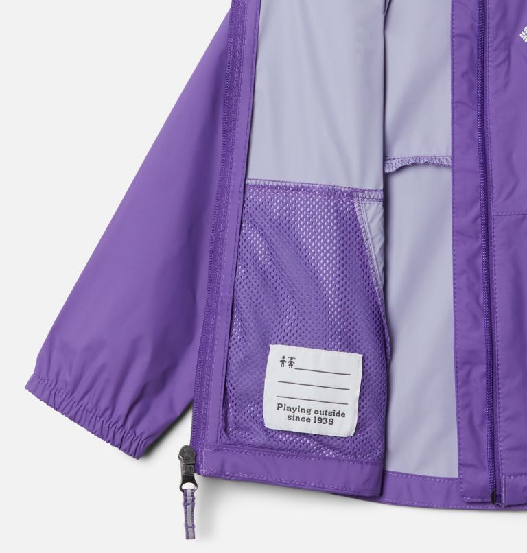 COLUMBIA Womens Oversized Hooded Rain Jacket UK 10 Small Purple Nylon, Vintage & Second-Hand Clothing Online