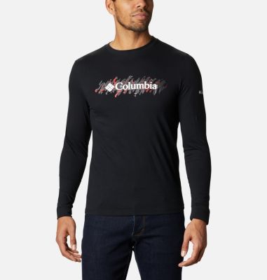 Camiseta de manga larga estampada Columbia Lodge&trade; para hombre Columbia Lodge&trade; LS Graphic Tee | 011 | S, Black, CSC Retro Squiggle Typo, front