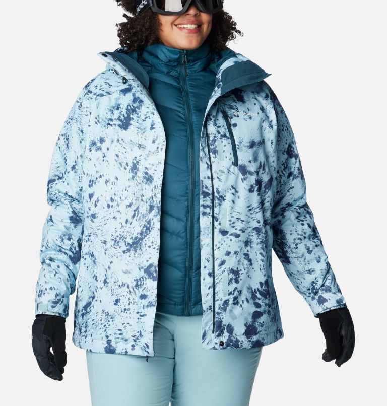 Thumbnail: Women's Whirlibird IV Interchange Jacket - Plus Size, Color: Aqua Haze Flurries Print, image 12