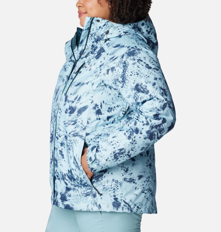 Women's Whirlibird IV Interchange Jacket - Plus Size, Color: Aqua Haze Flurries Print, image 3