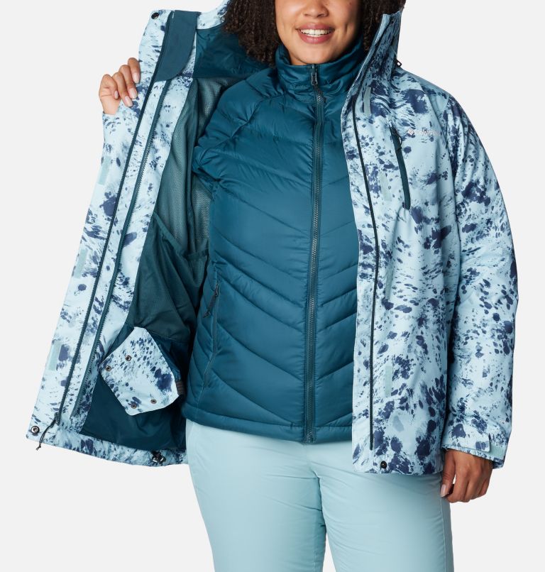 Women's Whirlibird IV Interchange Jacket - Plus Size, Color: Aqua Haze Flurries Print, image 9