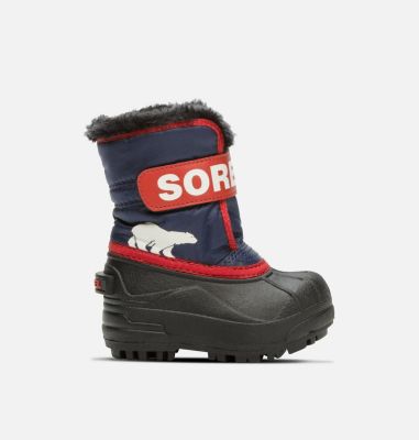 Kids Snow commander Boot Sorel Taille UK 6 Noir Top Qualité Neuf Chaud Bargain 