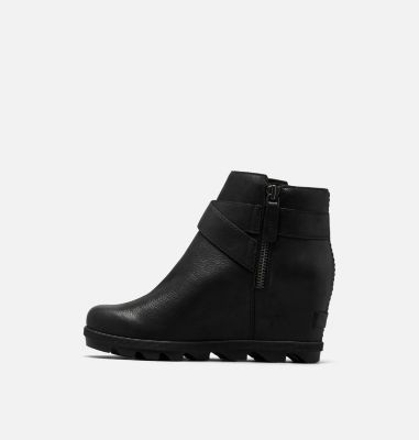 sorel black wedge booties