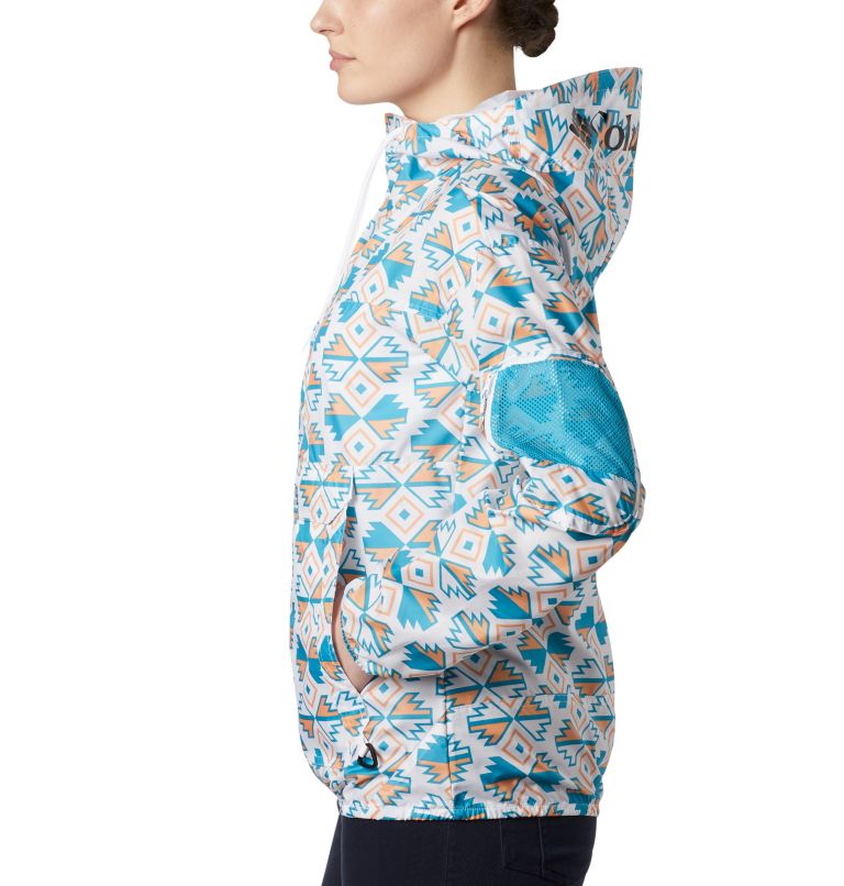 Women's Challenger Windbreaker, Color: White SW Blocks Print, image 5