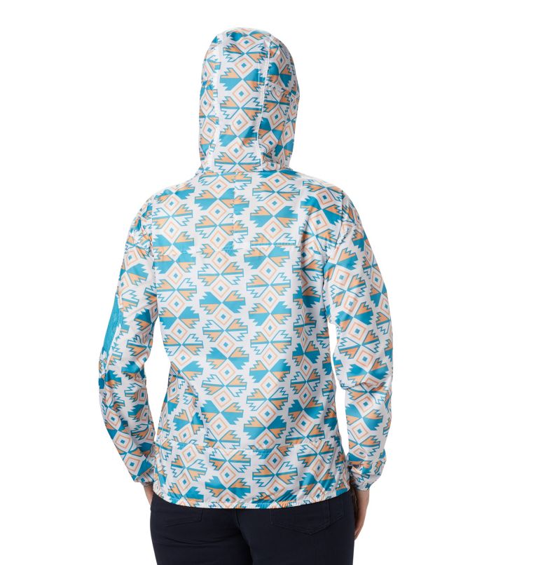 Women's Challenger Windbreaker, Color: White SW Blocks Print, image 2