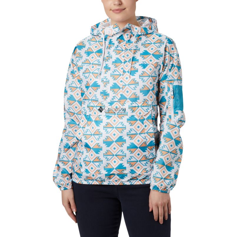 Women's Challenger Windbreaker, Color: White SW Blocks Print, image 1