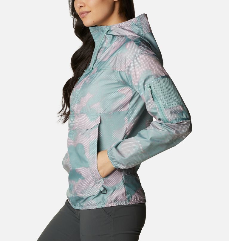 Women's Challenger Windbreaker, Color: Aqua Tone Spotted Camo Print, image 3