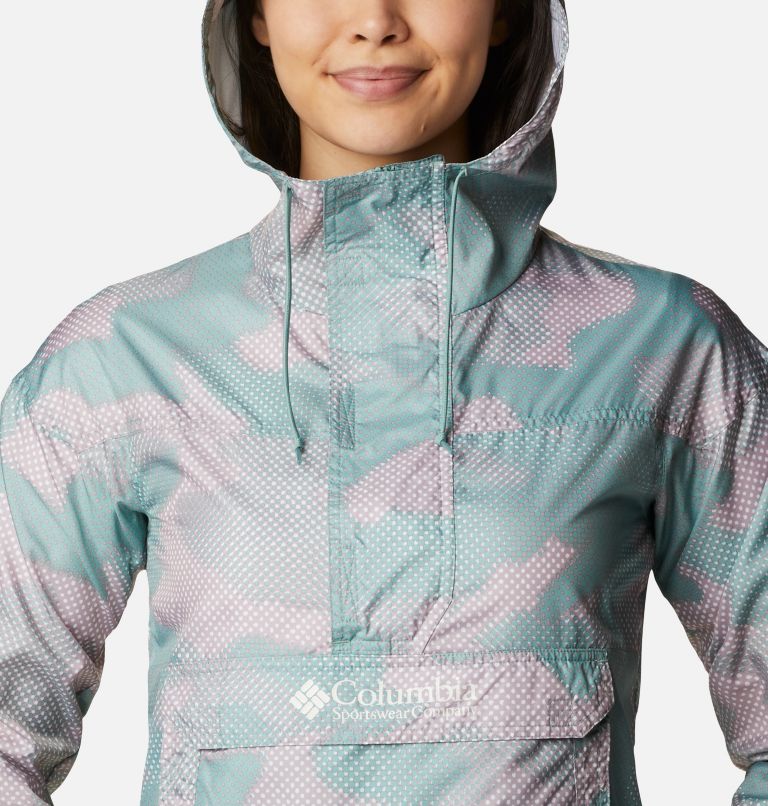 Women's Challenger Windbreaker, Color: Aqua Tone Spotted Camo Print, image 4