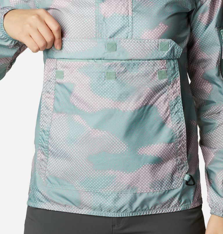 Women's Challenger Windbreaker, Color: Aqua Tone Spotted Camo Print, image 6