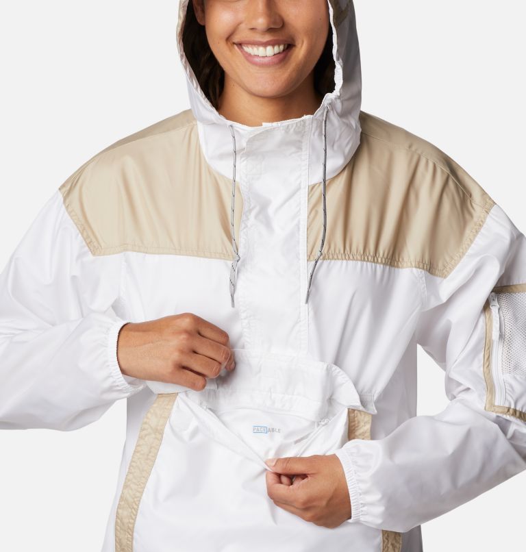 Thumbnail: Women's Challenger Windbreaker, Color: White, Ancient Fossil, image 5
