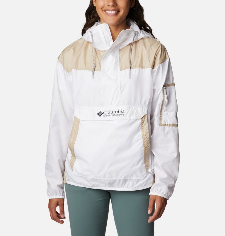 Women's Challenger Windbreaker, Color: White, Ancient Fossil, image 1