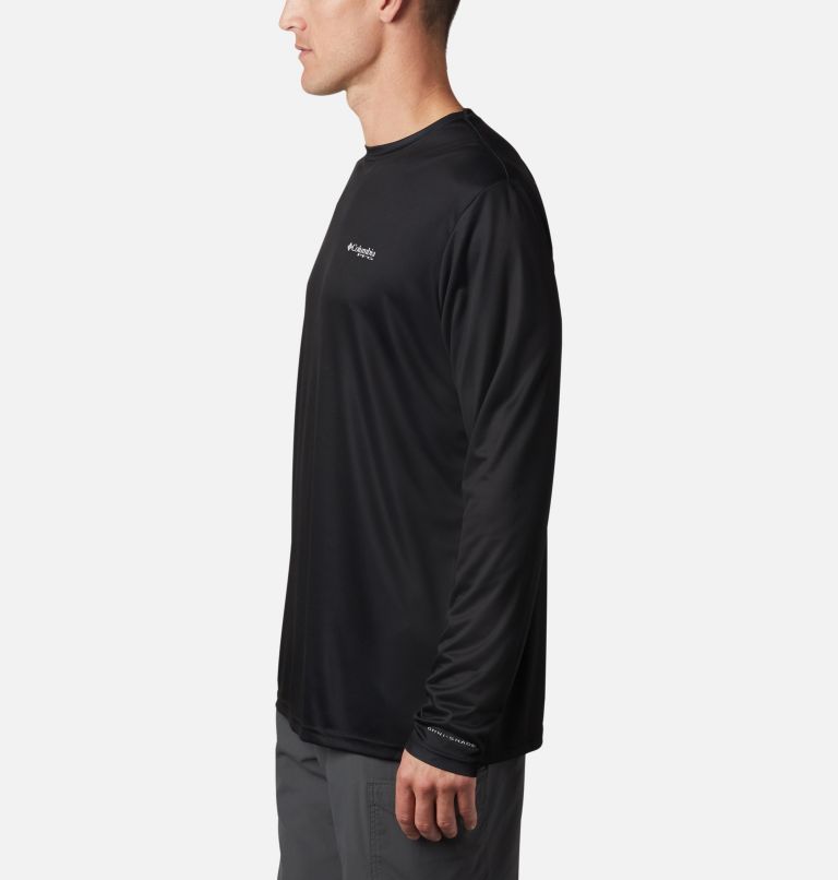 Men's Terminal Tackle PFG Fish Flag Long Sleeve Shirt, Color: Black, Graphite, image 3