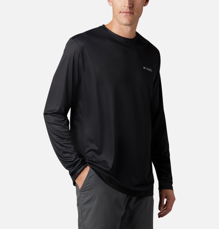 Men's Terminal Tackle PFG Fish Flag Long Sleeve Shirt, Color: Black, Graphite, image 5