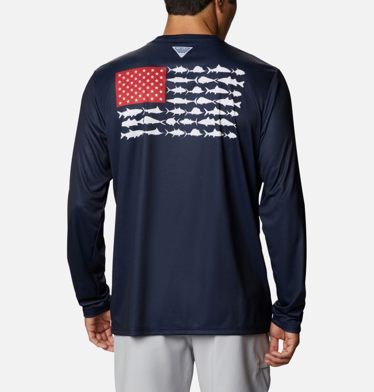 Thumbnail: Terminal Tackle PFG Fish Flag LS | 465 | L, Color: Collegiate Navy, Red Spark, image 1