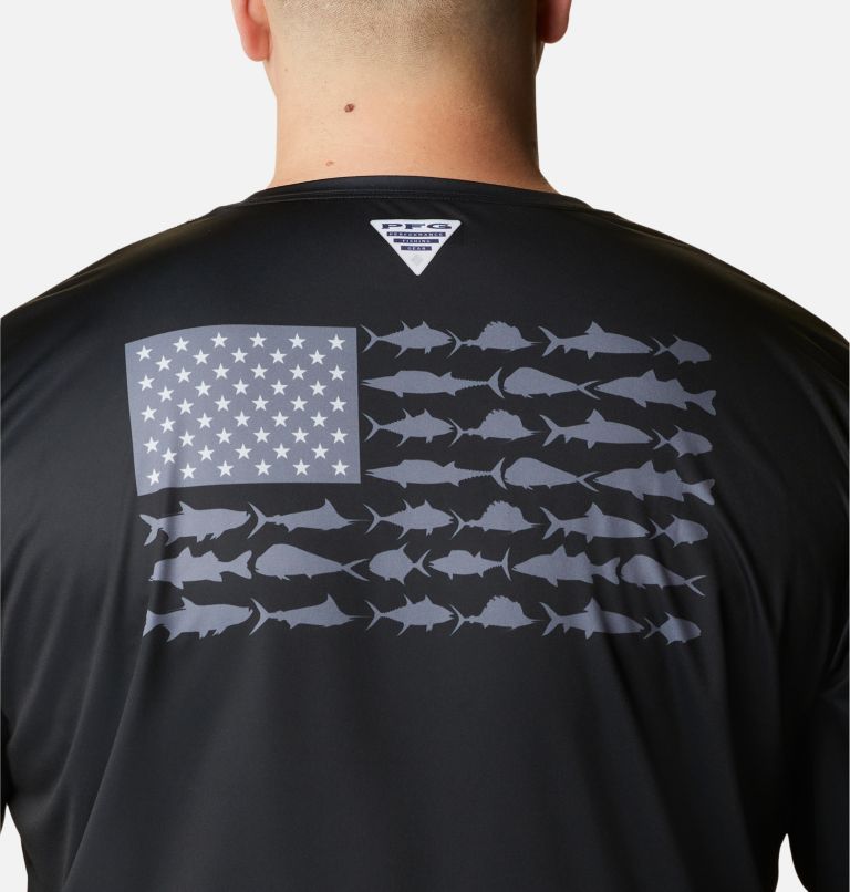 Men's PFG Terminal Tackle Fish Flag Long Sleeve Shirt - Big, Color: Black, Graphite, image 5
