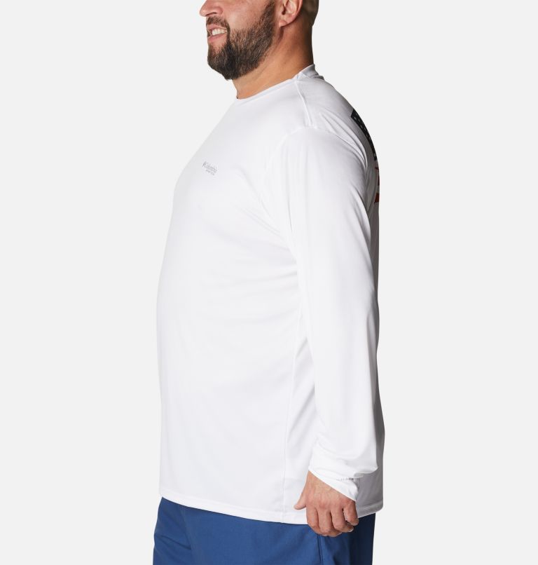 Men's PFG Terminal Tackle Fish Flag Long Sleeve Shirt - Big, Color: White, Collegiate Navy, image 3
