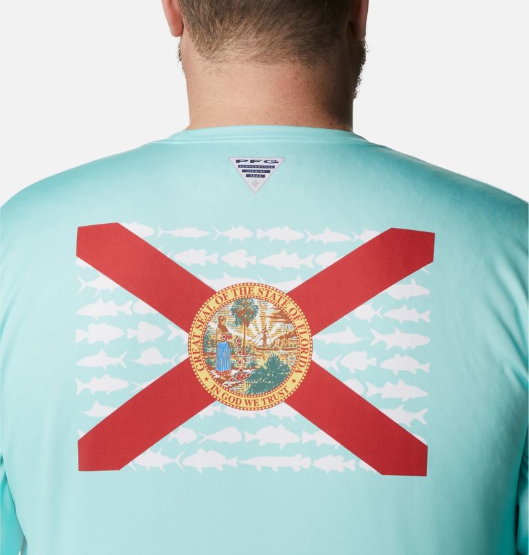 Men's PFG Terminal Tackle Fish Flag Long Sleeve Shirt - Big, Color: Gulf Stream, Florida Fish, image 5