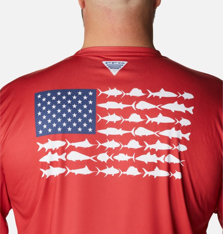 Columbia Boys' PFG Terminal Tackle Fish Flag Long Sleeve Shirt - M - White