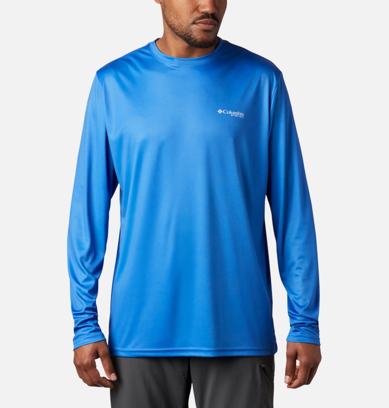 Columbia Mens PFG Beatheard Short Sleeve T-Shirt - Blue/Orange/Pink - Large