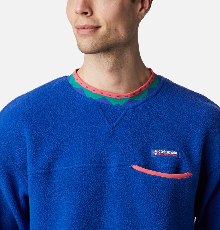 Unisex Wapitoo Fleece Pullover, Color: Lapis Blue, Bright Geranium, image 4