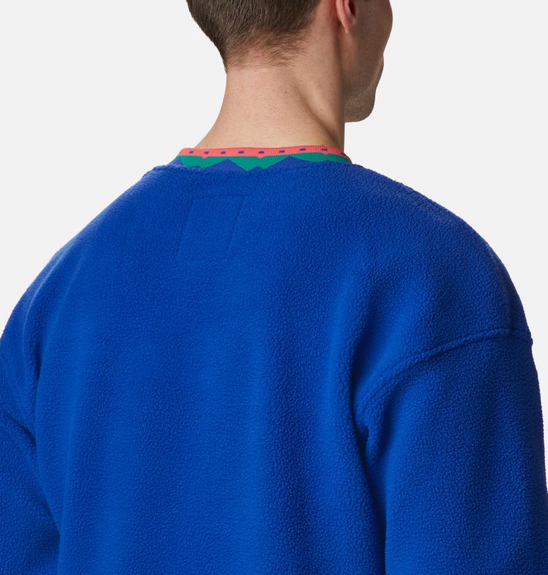 Unisex Wapitoo Fleece Pullover, Color: Lapis Blue, Bright Geranium, image 5