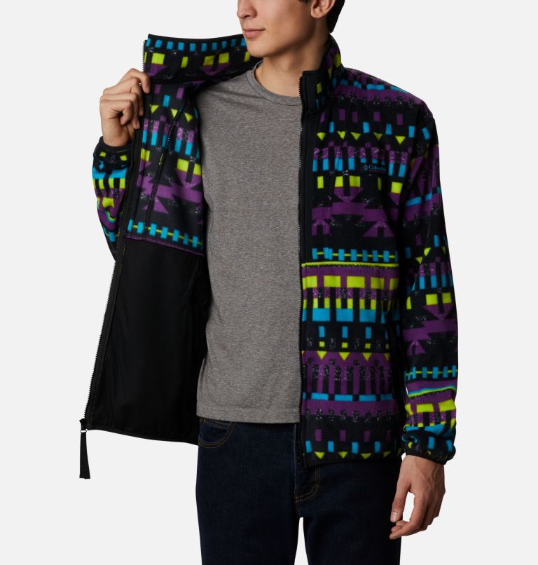 Manteau polaire à fermeture éclair Back Bowl pour hommes, Color: Black Print, Black, image 5