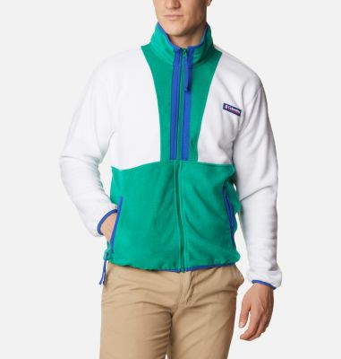 Men's Back Bowl&trade; Full Zip Fleece Jacket Back Bowl&trade; Full Zip Fleece | 410 | L, White, Emerald Green, front