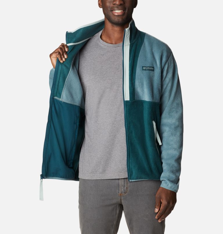Men's Back Bowl Full Zip Fleece Jacket, Color: Metal, Night Wave, image 5