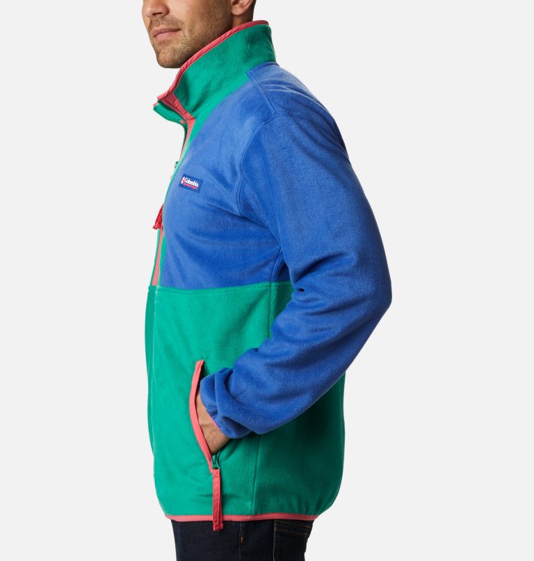 Manteau polaire à fermeture éclair Back Bowl pour hommes, Color: Lapis Blue, Emerald Green, image 3