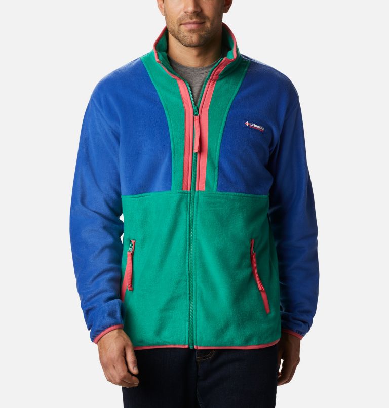Manteau polaire à fermeture éclair Back Bowl pour hommes, Color: Lapis Blue, Emerald Green, image 1