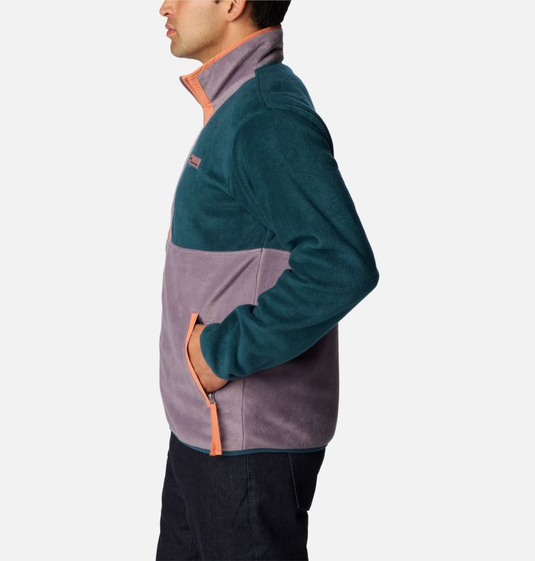 Men's Back Bowl Full Zip Fleece Jacket, Color: Night Wave, Granite Purple, image 3