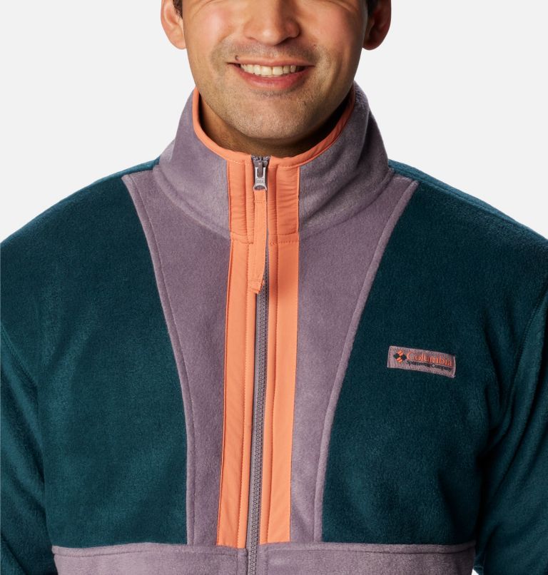 Men's Back Bowl Full Zip Fleece Jacket, Color: Night Wave, Granite Purple, image 4