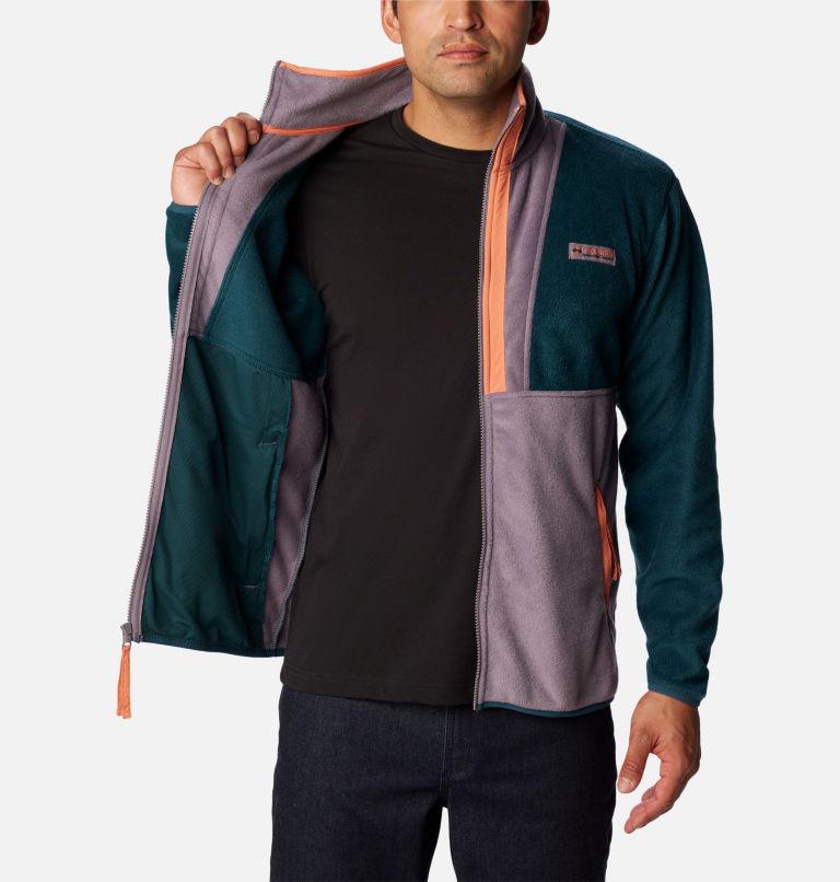 Men's Back Bowl Full Zip Fleece Jacket, Color: Night Wave, Granite Purple, image 5
