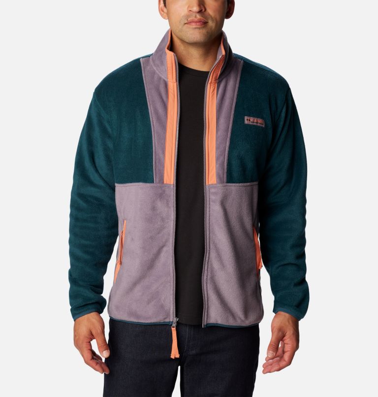 Men's Back Bowl Full Zip Fleece Jacket, Color: Night Wave, Granite Purple, image 6