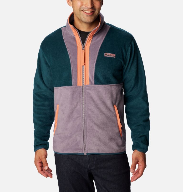 Men's Back Bowl Full Zip Fleece Jacket, Color: Night Wave, Granite Purple, image 1