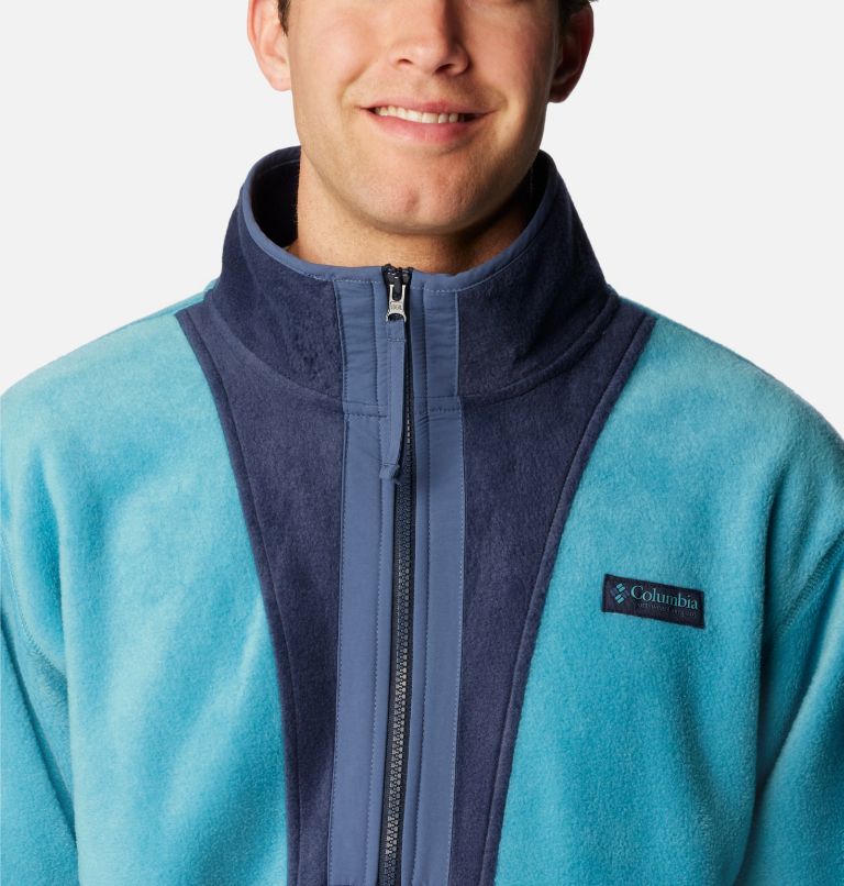 Thumbnail: Men's Back Bowl Full Zip Fleece Jacket, Color: Shasta, Collegiate Navy, image 4