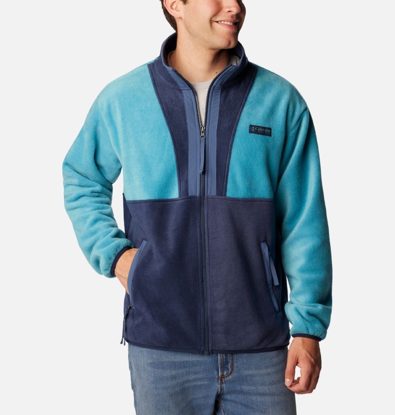 Men's Back Bowl Full Zip Fleece Jacket, Color: Shasta, Collegiate Navy, image 1