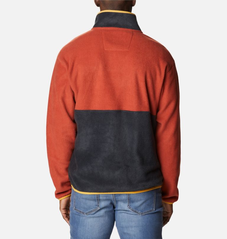 Thumbnail: Men's Back Bowl Full Zip Fleece Jacket, Color: Warp Red, Raw Honey, image 2