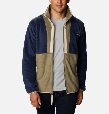 Pile Back Bowl&trade; da uomo Back Bowl&trade; Full Zip Fleece | 257 | S, Stone Green, Collegiate Navy, front
