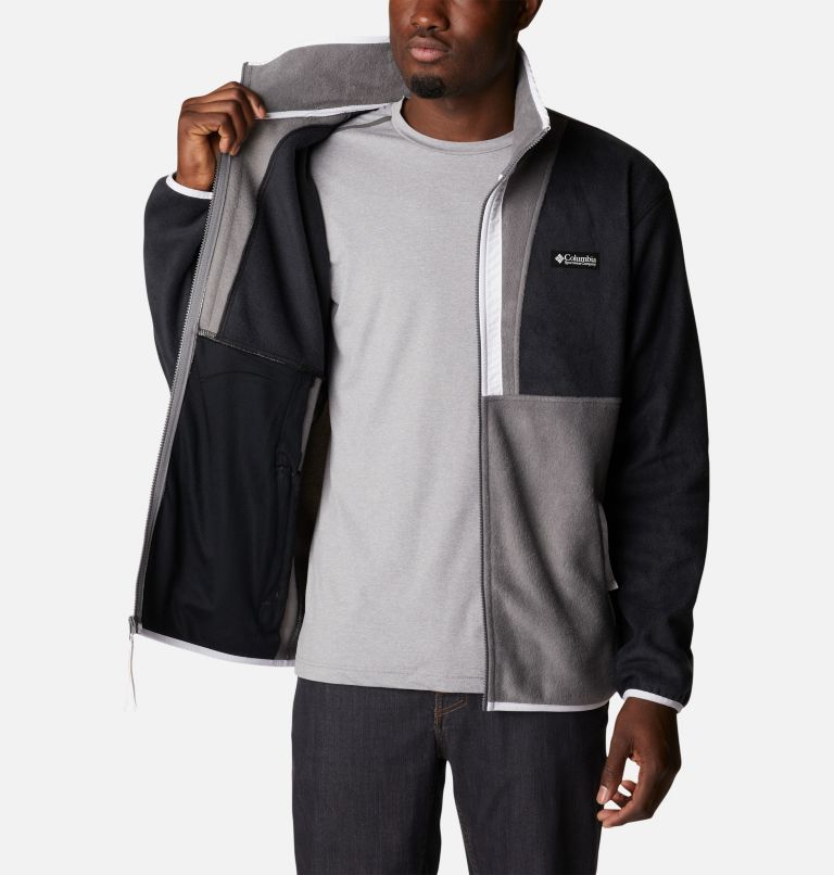 Men's Back Bowl Full Zip Fleece Jacket, Color: Black, City Grey, White, image 5