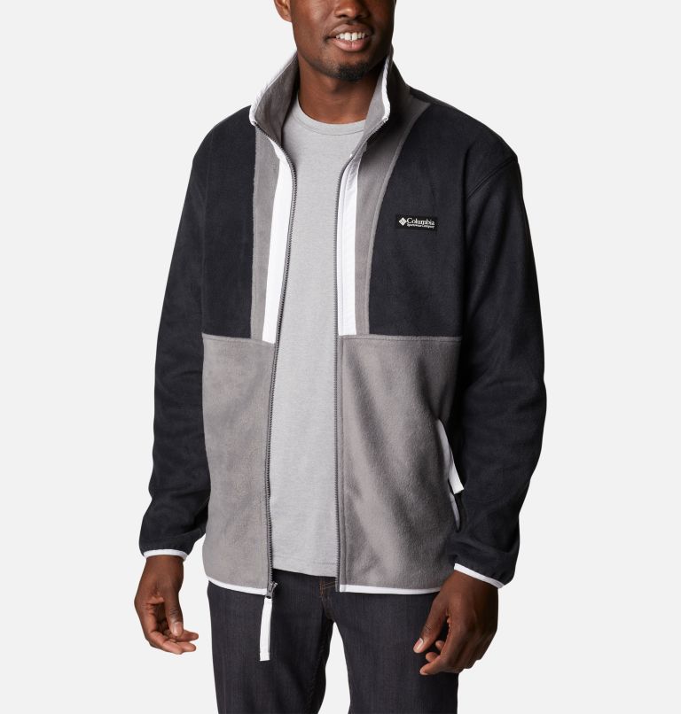 Men's Back Bowl Full Zip Fleece Jacket, Color: Black, City Grey, White, image 6